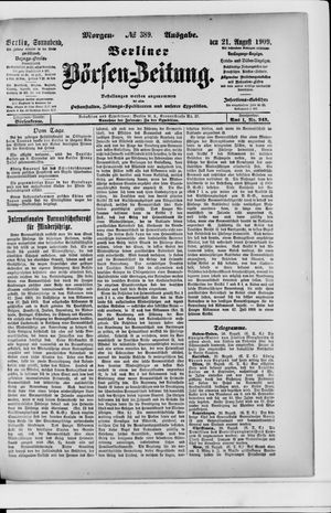 Berliner Börsen-Zeitung vom 21.08.1909