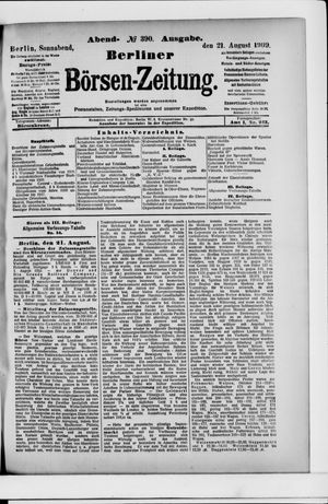 Berliner Börsen-Zeitung vom 21.08.1909