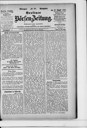 Berliner Börsen-Zeitung vom 22.08.1909