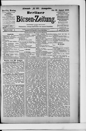 Berliner Börsen-Zeitung vom 23.08.1909