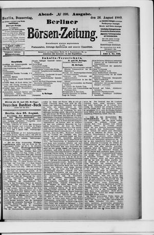 Berliner Börsen-Zeitung vom 26.08.1909