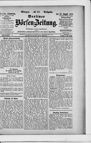 Berliner Börsen-Zeitung vom 28.08.1909