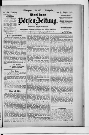Berliner Börsen-Zeitung vom 31.08.1909