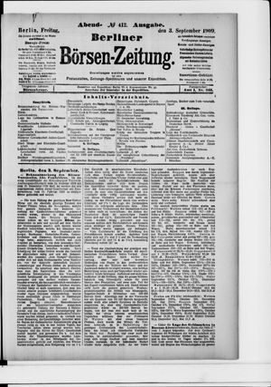 Berliner Börsen-Zeitung vom 03.09.1909
