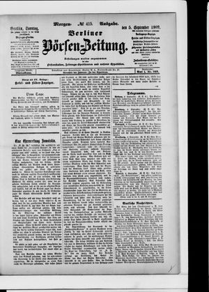 Berliner Börsen-Zeitung vom 05.09.1909