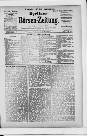 Berliner Börsen-Zeitung on Sep 6, 1909