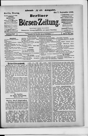Berliner Börsen-Zeitung vom 07.09.1909