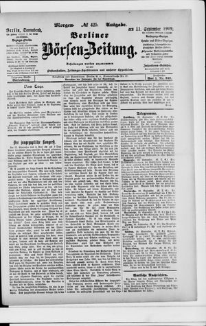 Berliner Börsen-Zeitung vom 11.09.1909