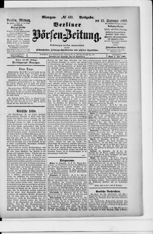 Berliner Börsen-Zeitung vom 15.09.1909