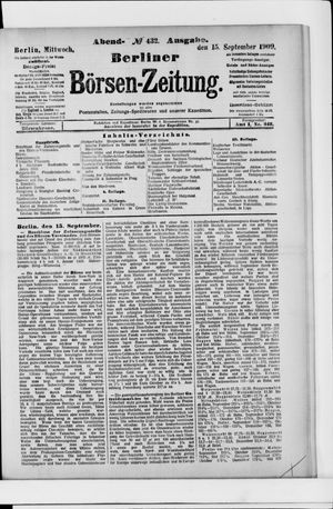 Berliner Börsen-Zeitung on Sep 15, 1909
