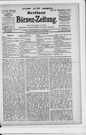 Berliner Börsen-Zeitung vom 17.09.1909