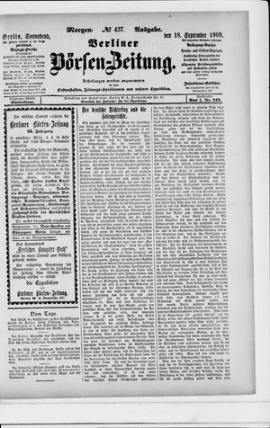 Berliner Börsen-Zeitung vom 18.09.1909