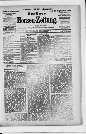 Berliner Börsen-Zeitung vom 18.09.1909