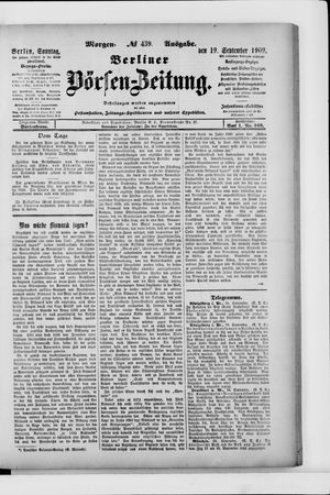 Berliner Börsen-Zeitung vom 19.09.1909