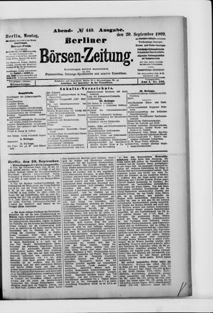 Berliner Börsen-Zeitung vom 20.09.1909
