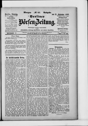 Berliner Börsen-Zeitung vom 21.09.1909