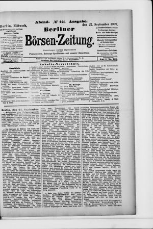 Berliner Börsen-Zeitung vom 22.09.1909