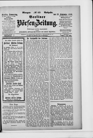 Berliner Börsen-Zeitung vom 23.09.1909