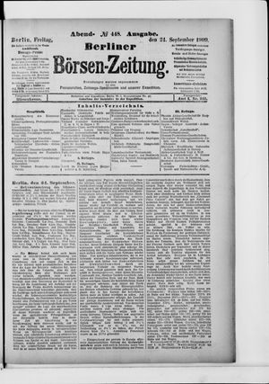 Berliner Börsen-Zeitung vom 24.09.1909