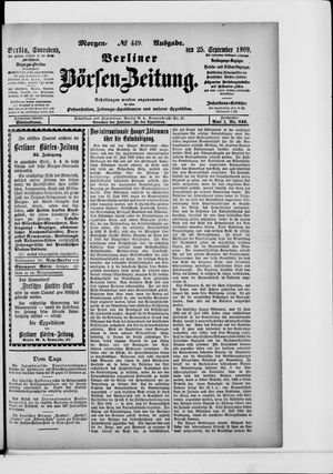 Berliner Börsen-Zeitung vom 25.09.1909
