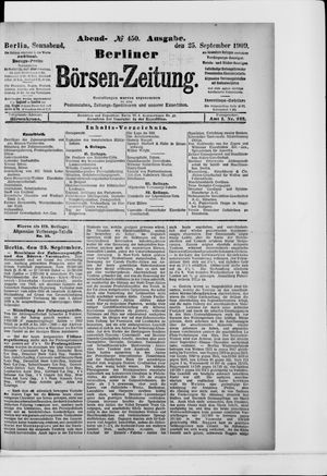 Berliner Börsen-Zeitung vom 25.09.1909