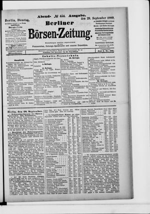 Berliner Börsen-Zeitung vom 28.09.1909