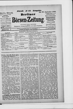 Berliner Börsen-Zeitung vom 29.09.1909