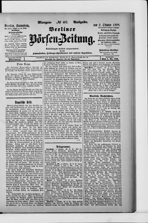 Berliner Börsen-Zeitung vom 02.10.1909