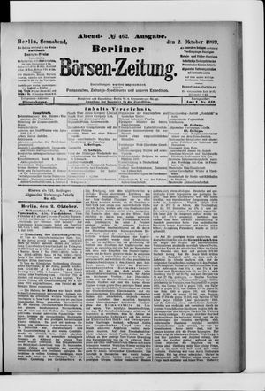Berliner Börsen-Zeitung vom 02.10.1909