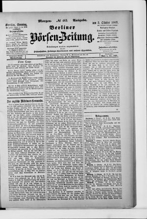 Berliner Börsen-Zeitung vom 03.10.1909