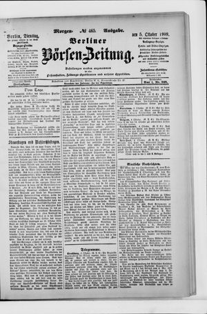 Berliner Börsen-Zeitung vom 05.10.1909