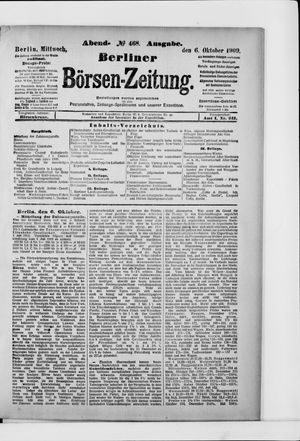 Berliner Börsen-Zeitung vom 06.10.1909