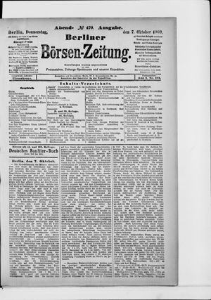 Berliner Börsen-Zeitung vom 07.10.1909