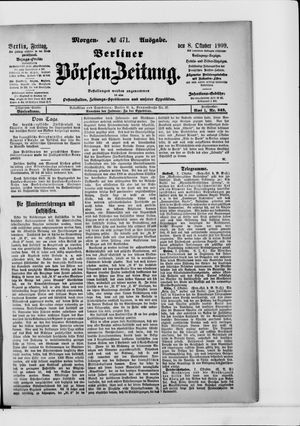 Berliner Börsen-Zeitung vom 08.10.1909
