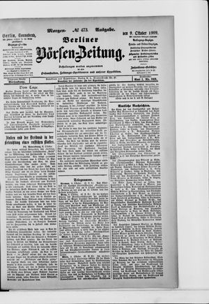 Berliner Börsen-Zeitung vom 09.10.1909