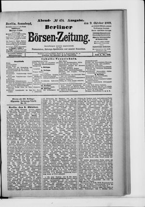 Berliner Börsen-Zeitung vom 09.10.1909