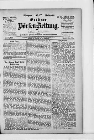 Berliner Börsen-Zeitung vom 12.10.1909