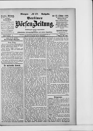 Berliner Börsen-Zeitung vom 13.10.1909