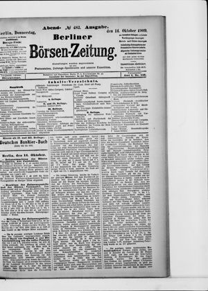Berliner Börsen-Zeitung vom 14.10.1909