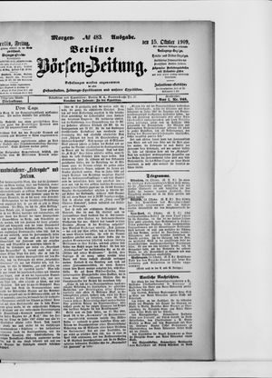Berliner Börsen-Zeitung vom 15.10.1909