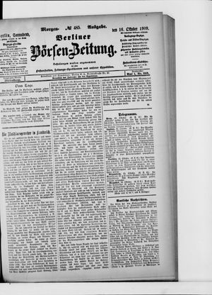Berliner Börsen-Zeitung vom 16.10.1909