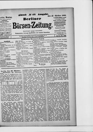 Berliner Börsen-Zeitung vom 18.10.1909