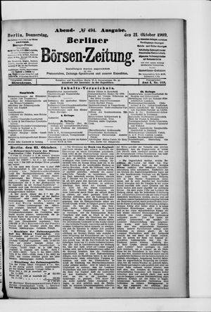 Berliner Börsen-Zeitung vom 21.10.1909