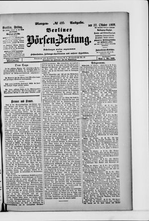 Berliner Börsen-Zeitung vom 22.10.1909