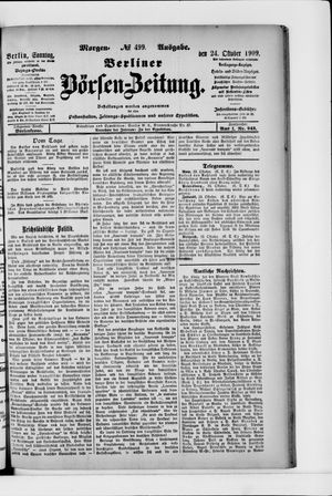 Berliner Börsen-Zeitung vom 24.10.1909