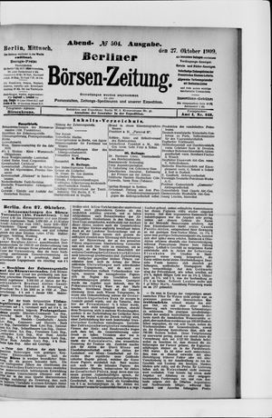 Berliner Börsen-Zeitung vom 27.10.1909