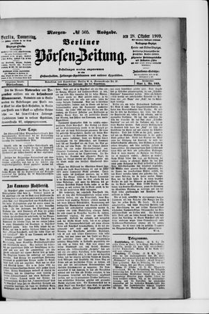 Berliner Börsen-Zeitung vom 28.10.1909