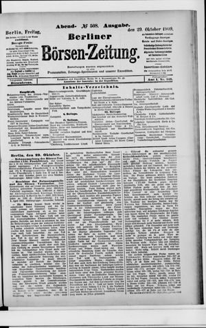 Berliner Börsen-Zeitung vom 29.10.1909