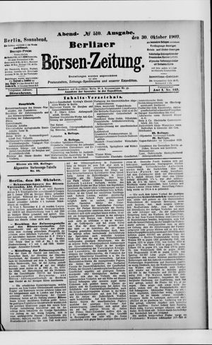 Berliner Börsen-Zeitung vom 30.10.1909