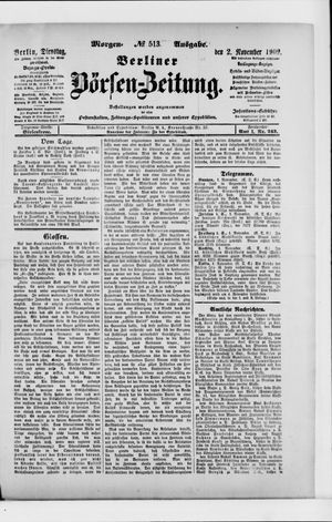 Berliner Börsen-Zeitung vom 02.11.1909